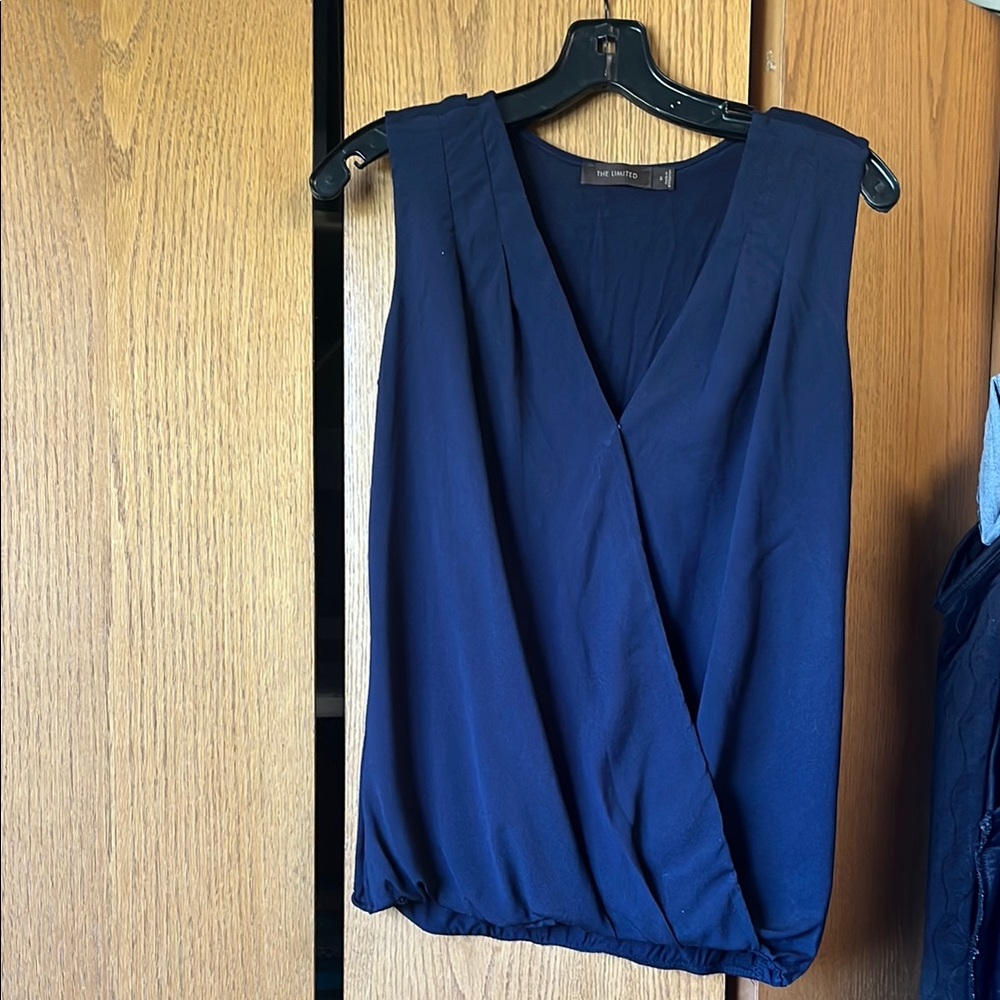 The Limited Deep Blue Sleeveless Blouse